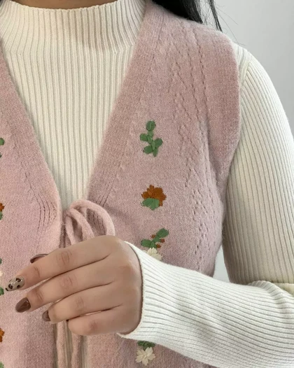 جلیقه بافت گلدوزی کد 5345