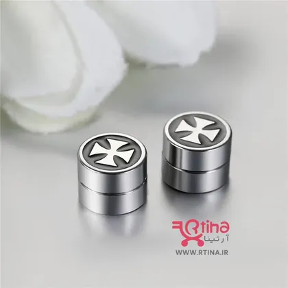 گوشواره مگنتی طرح صلیب مدل آهنربایی