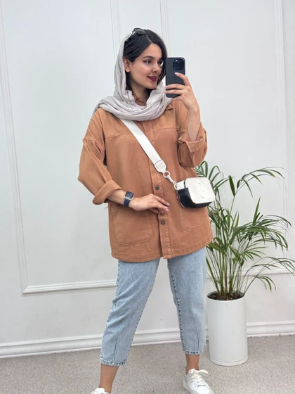 مانتو کتان جیب پایین