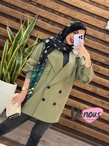مانتو چهار دکمه جیب دوبل