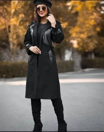 پالتو سوییت چرم لاله کد 80930