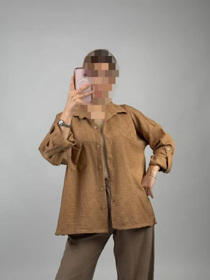 شومیز مانتویی باکسی مدل مایا کد 50257