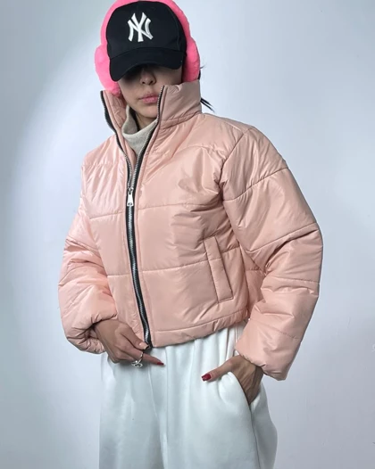 کاپشن کوتاه یقه ایستاده  کد 130074