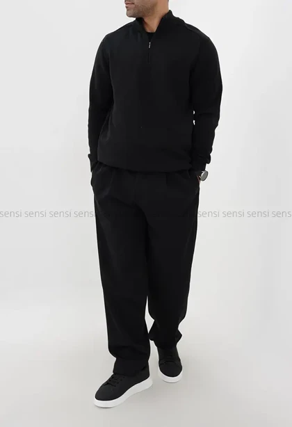 بلوز بافت یقه 5سانت نیم زیپ مردانه کد20000041