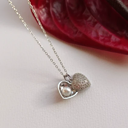 گردنبند قلب مروارید
