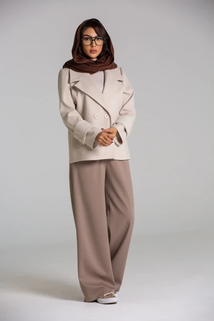 پالتو کت فوتر کراپ 4 دکمه