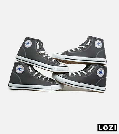 کفش کتانی ساق‌دار مردانه و زنانه طوسی All STAR مدل 7087