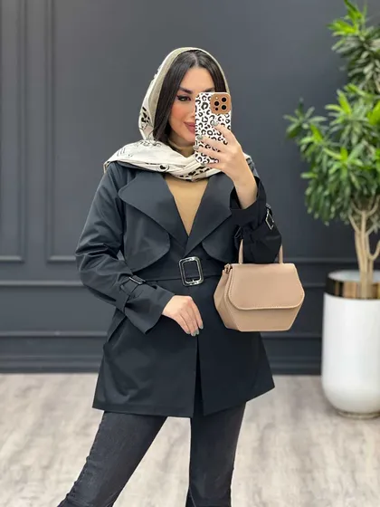 بارانی کمردار آستین سگک