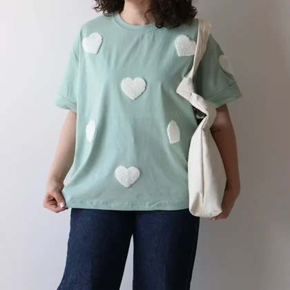 تیشرت زنانه قلبی کد 6043