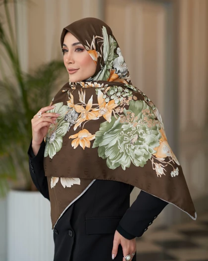 روسری ابریشم ژاکارد قواره 140 30208