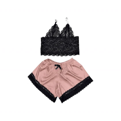 ست نیم‌تنه گیپور و شلوارک مدل 121