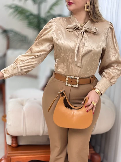 شومیز ساتن شیرین 2844