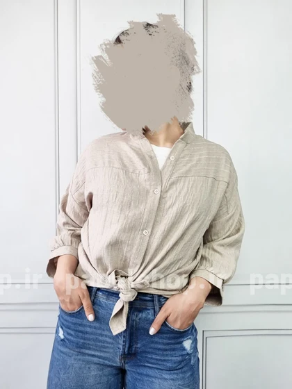شومیز مانتویی راه راه لمه یقه دیپلمات