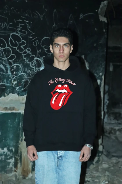 هودی مشکی اسپرت طرح The Rolling Stones - فواصل