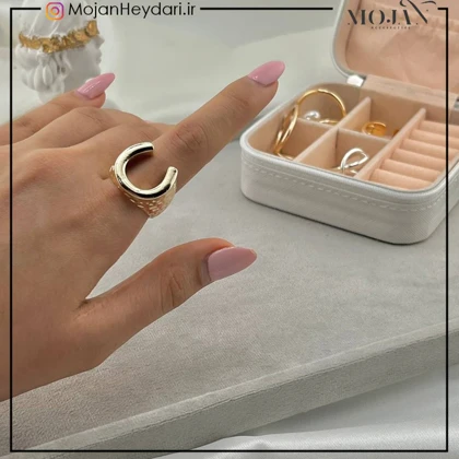 انگشتر زنانه آبکاری نقره رنگ ثابت کد ta10017