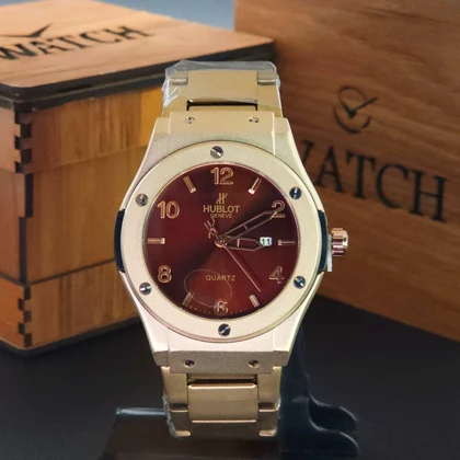 ساعت مچی مردانه هابلوت ژنو HUBLOT تاریخ دار با قفل پروانه ای کد 3