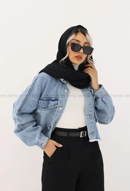 کت جین جیب بزرگ کد1005171