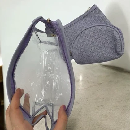 کیف لوازم آرایش و اکسسوری سه تایی در چهار رنگ