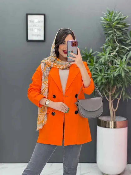 مانتو کتی آستین پاکتی چهار دکمه
