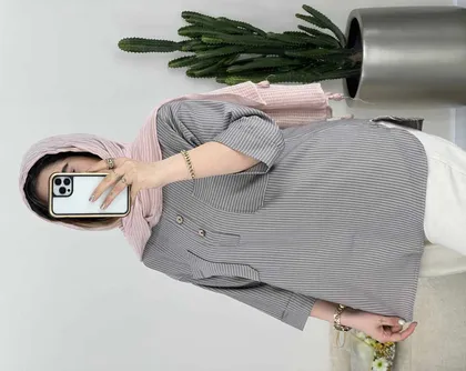 شومیز جلو بسته راه راه(41)کد3474