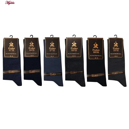 جوراب مردانه مدل پنبه‌ای جعبه دار بامبو ضیاکو کد 5199-961 بسته 6 عددی