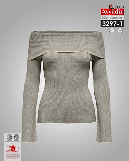 بلوز یقه اسپورت زنانه مجلسی سایز بزرگ کد 3297