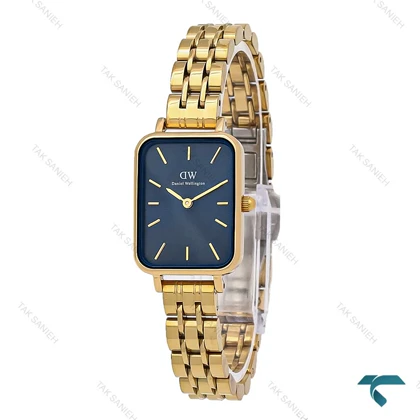 ساعت زنانه DW مستطیلی طلایی صفحه سرمه ای DW-7127-L