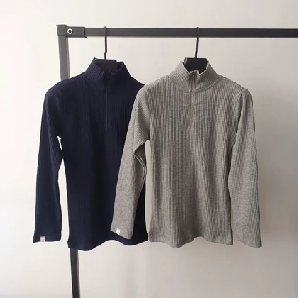 بلوز نیم زیپ پلیسه پنبه