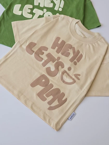 تیشرت بچگانه چاپی letss plau y کد (1065)