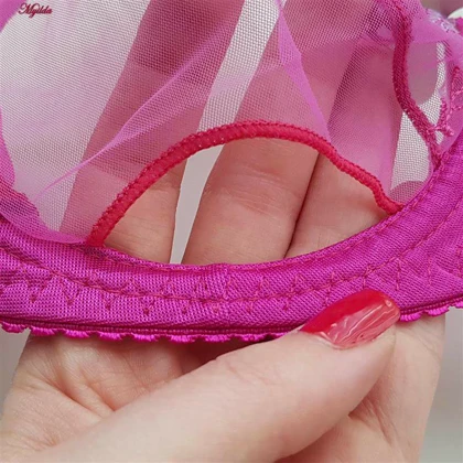 ست شورت و سوتین زنانه فنردار سرخابی پانیذ کد 9028