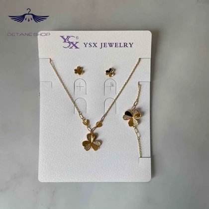 کد 0004 سرویس گل ونکلیف نگین‌دار طلایی YSX