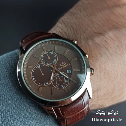ساعت مچی مردانه موتور ژاپن برند الگانس مدل DO1197 بند چرمی