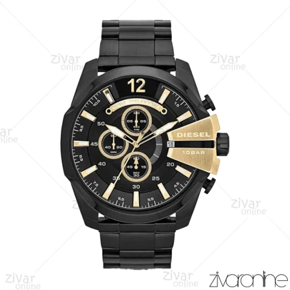 ساعت دیزل مردانه شاخدار دورنگ طلایی مشکی 102707