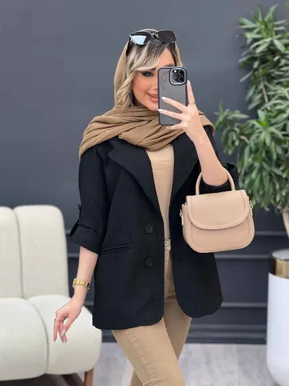 مانتو جیب نما دو دکمه