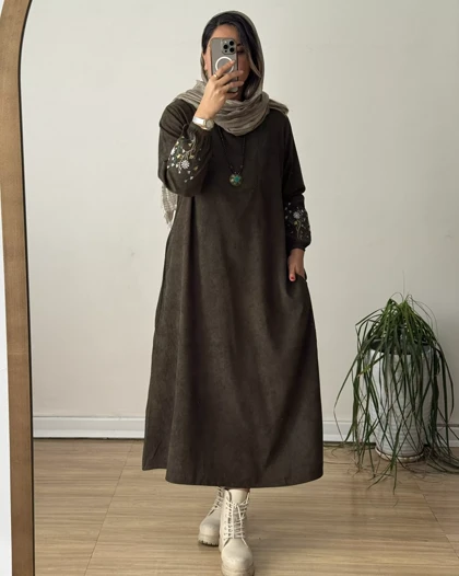 پیراهن مانتویی گندم 2