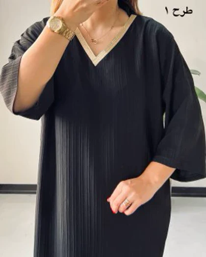 مانتوکفتان سپیده تک‌رنگ مشکی