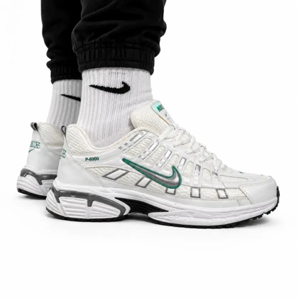 کتانی مردانه مدل رانینگ نایک P6000 سفید سبز NIKE