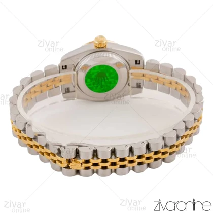 ساعت رولکس دیت جاست زنانه صفحه نقره ای ایندکس خطی اسمال 104728