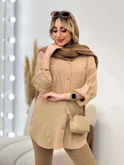 شومیز کراش دو جیب جلو دکمه