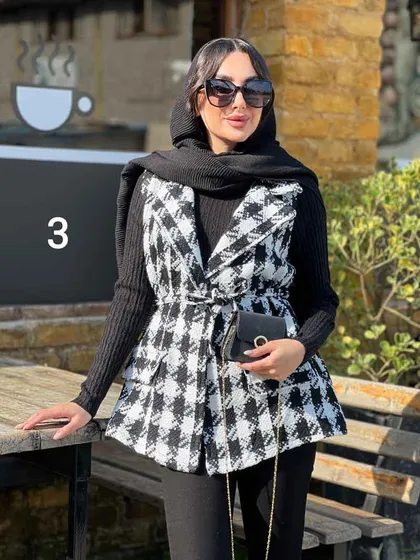 ژیله دو جیب پاکتی کمردار