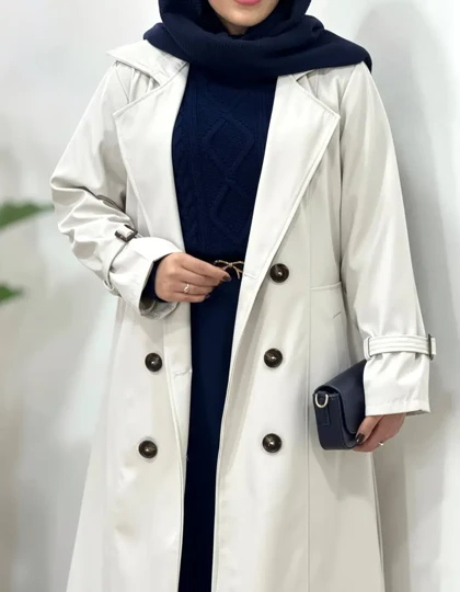 ترنچ کت بلند آستردار سلن