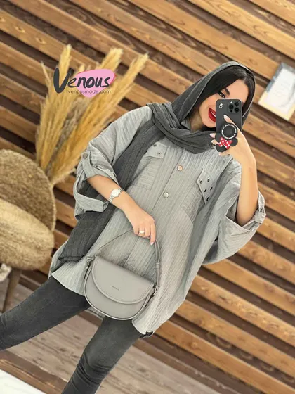 مانتو اطلسی جیب پرچی