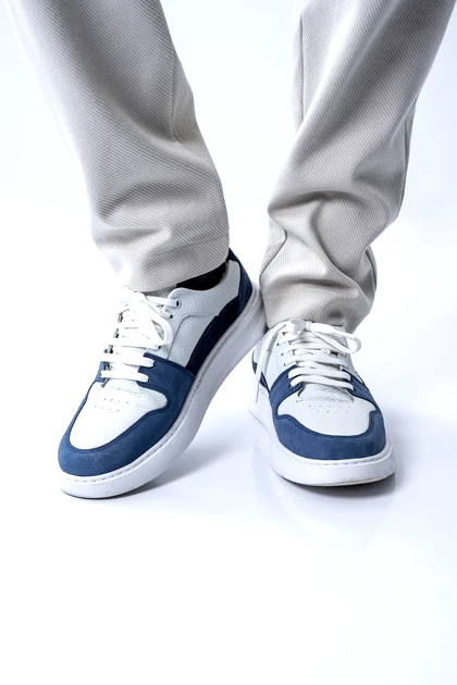 کفش چرم و اشبالت طبیعی دو رنگ مردانه