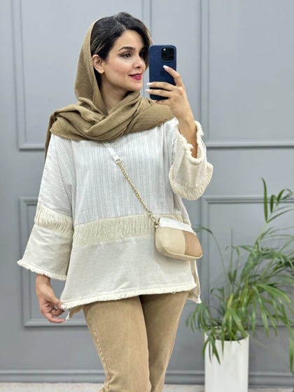 مانتو لینن مکرومه