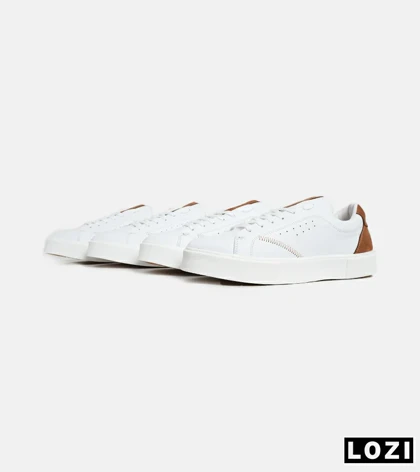 کفش اسنیکرزمردانه سفید قهوه ای PULL & BEAR