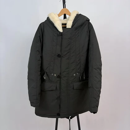 کاپشن گرم بالا سبز زرد کوهستانی طرح ساده