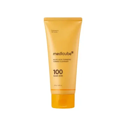 فوم شوینده کپسولی کوجیک اسید و زردچوبه مدی کیوب روشن کننده و تسکین دهنده پوست Medicube Kojic Acid Turmeric Toning Cleanser