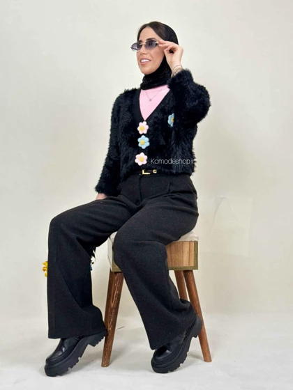 ژاکت پینترسی موهر ترک شکوفه