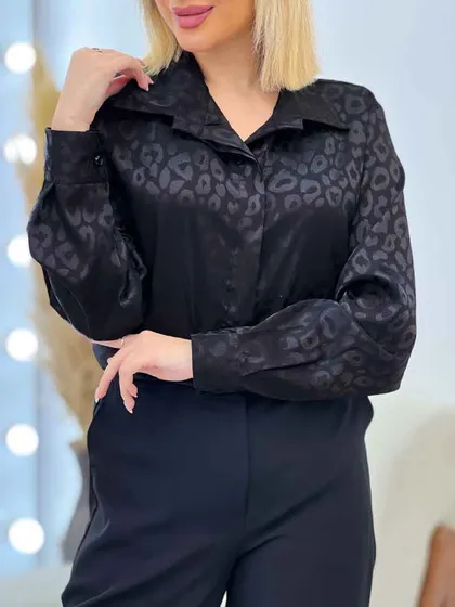 شومیز ساتن طرح پلنگی