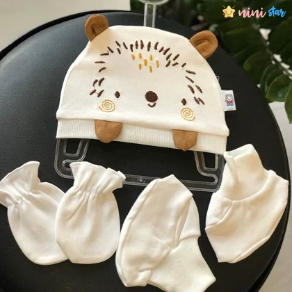 ست کلاه پاپوش و دستکش نوزادی